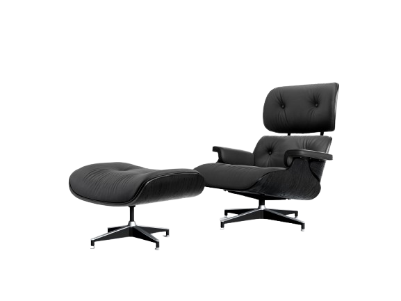 כורסא מעוצבת בצבע שחור קלאסי ועץ אגוז שחור