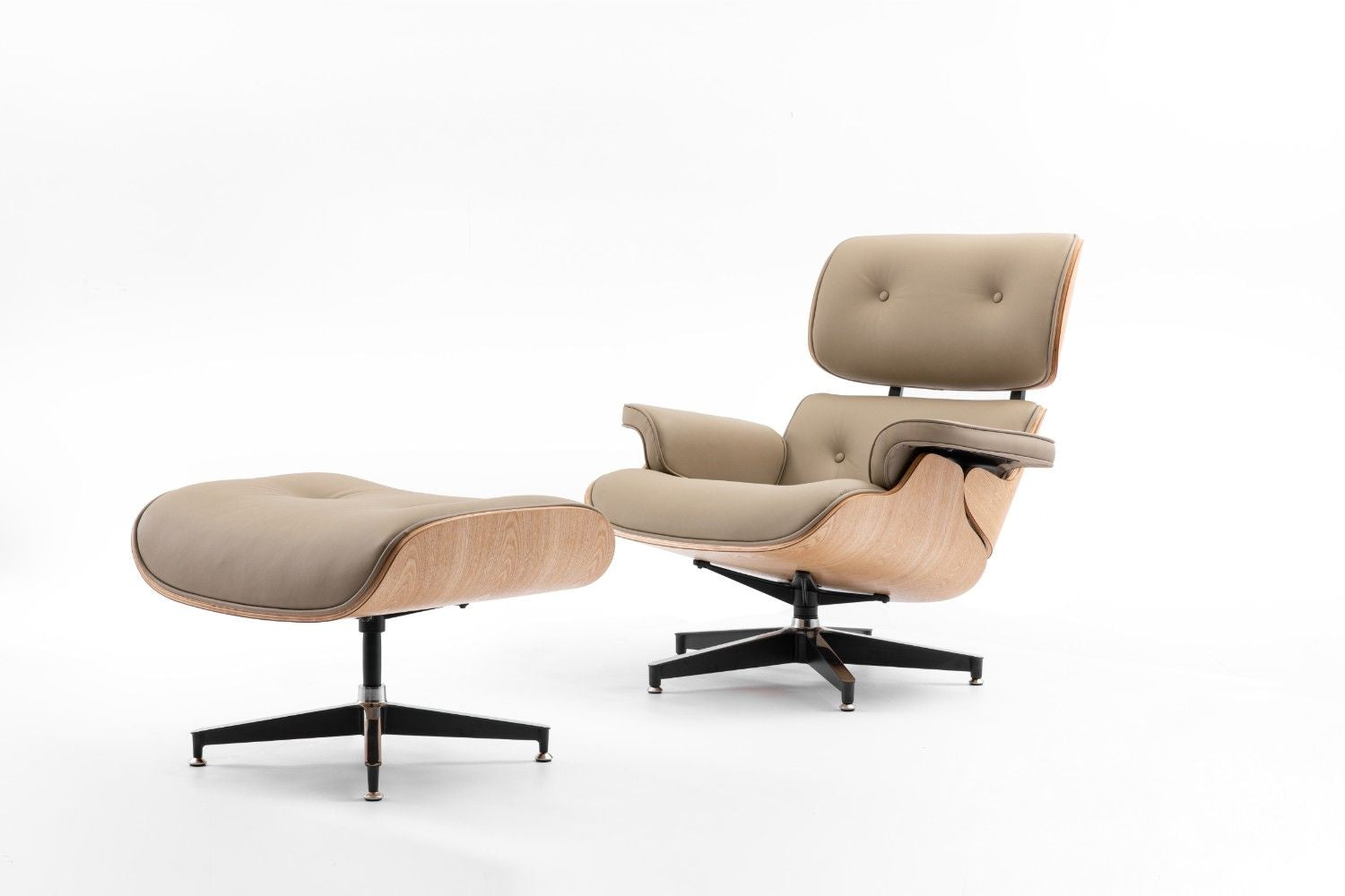 כורסא מעוצבת בצבע ירוק זית ועץ אגוז בהיר